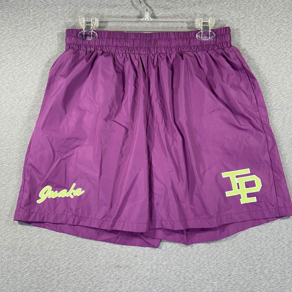 Inaka Power Gym Shorts Mens XL 5" Purple Lime Green Logo‎ Mesh Liner Training